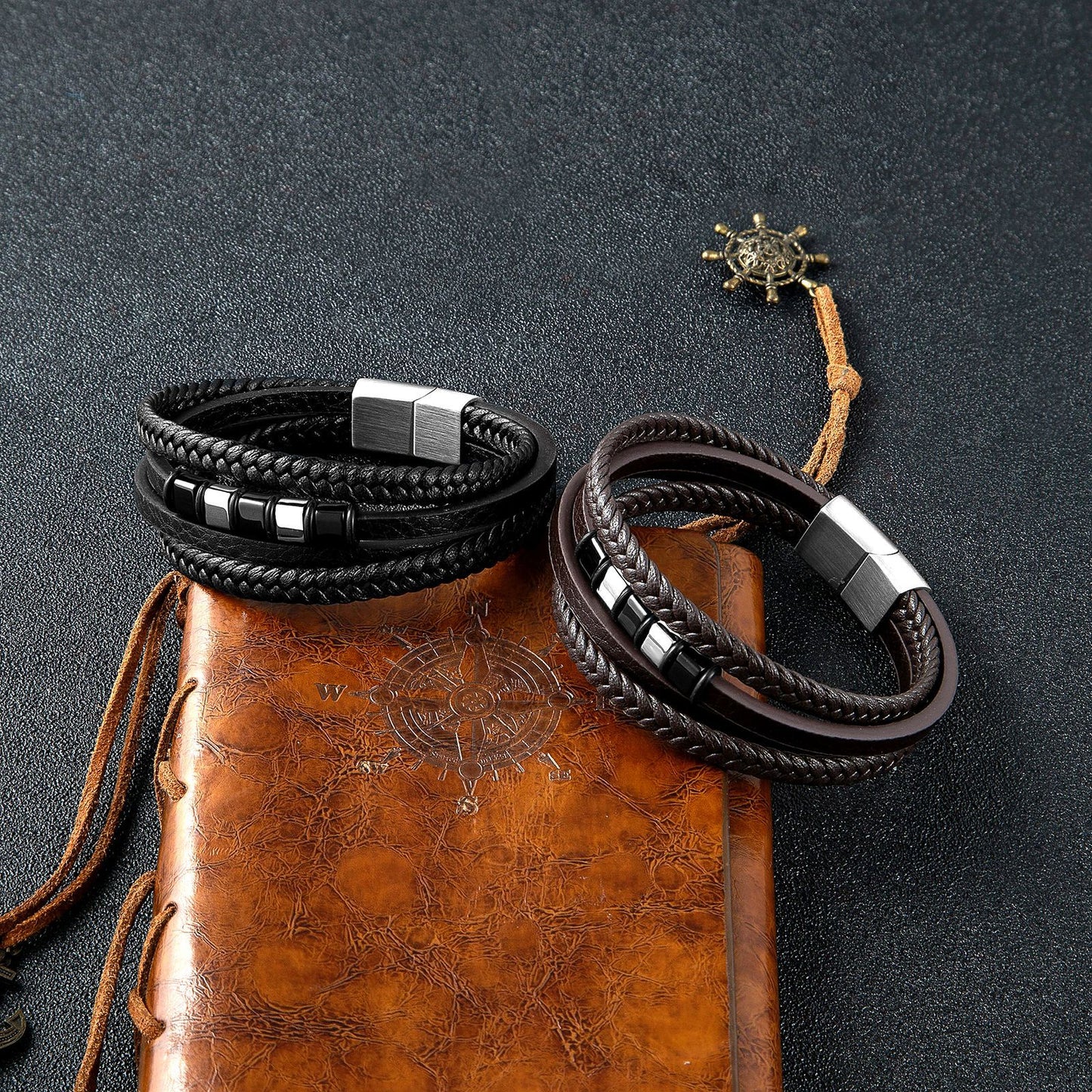 Pulsera de cuero para hombre - Oferta 2x1